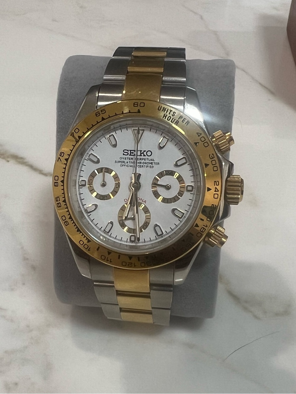 Seiko Two-Tone Gold and Silver Chronograph Watch